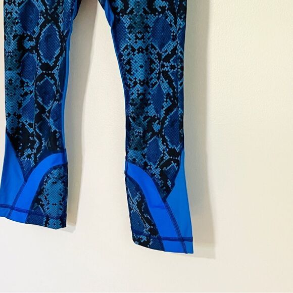 Lululemon Inspire Crop II Mesh Mini Ziggy Snake Sapphire Blue Pipe Leggings 4 - Picture 5 of 13